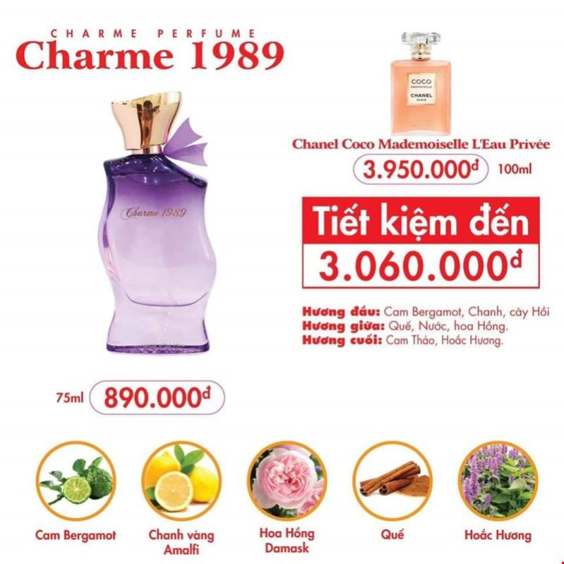 Nước hoa Charme 1989 75ml