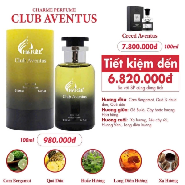 Nước hoa Nam Charme Club Aventus 100ml