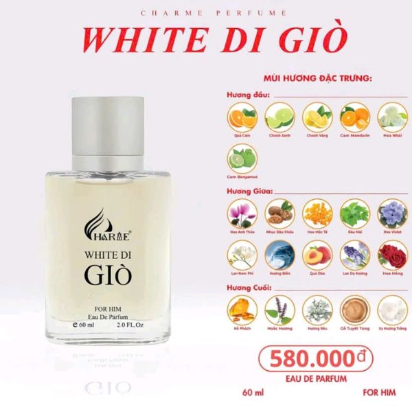 Nước hoa Charme White Di Giò 60ml